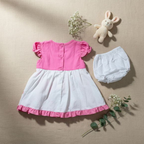 New Baby Girl Dress Set with matching headband underwear size 6 to 9 months - Picture 3 of 3